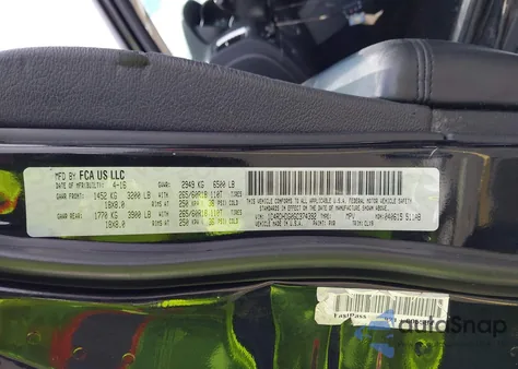 2016 Dodge Durango Limited z USA, uszkodzony, nr VIN 1C4RDHDG0GC374392